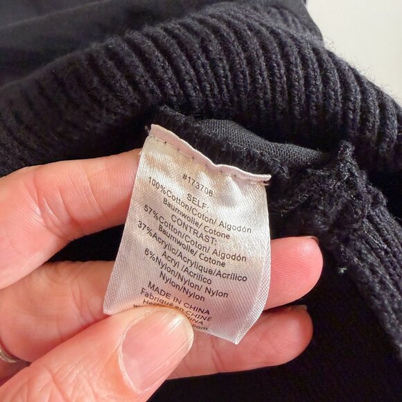 Anthropologie Dolan Cowl Neck Sweater Size Large Black Pullover Puff Sleeve - Picture 11 of 12